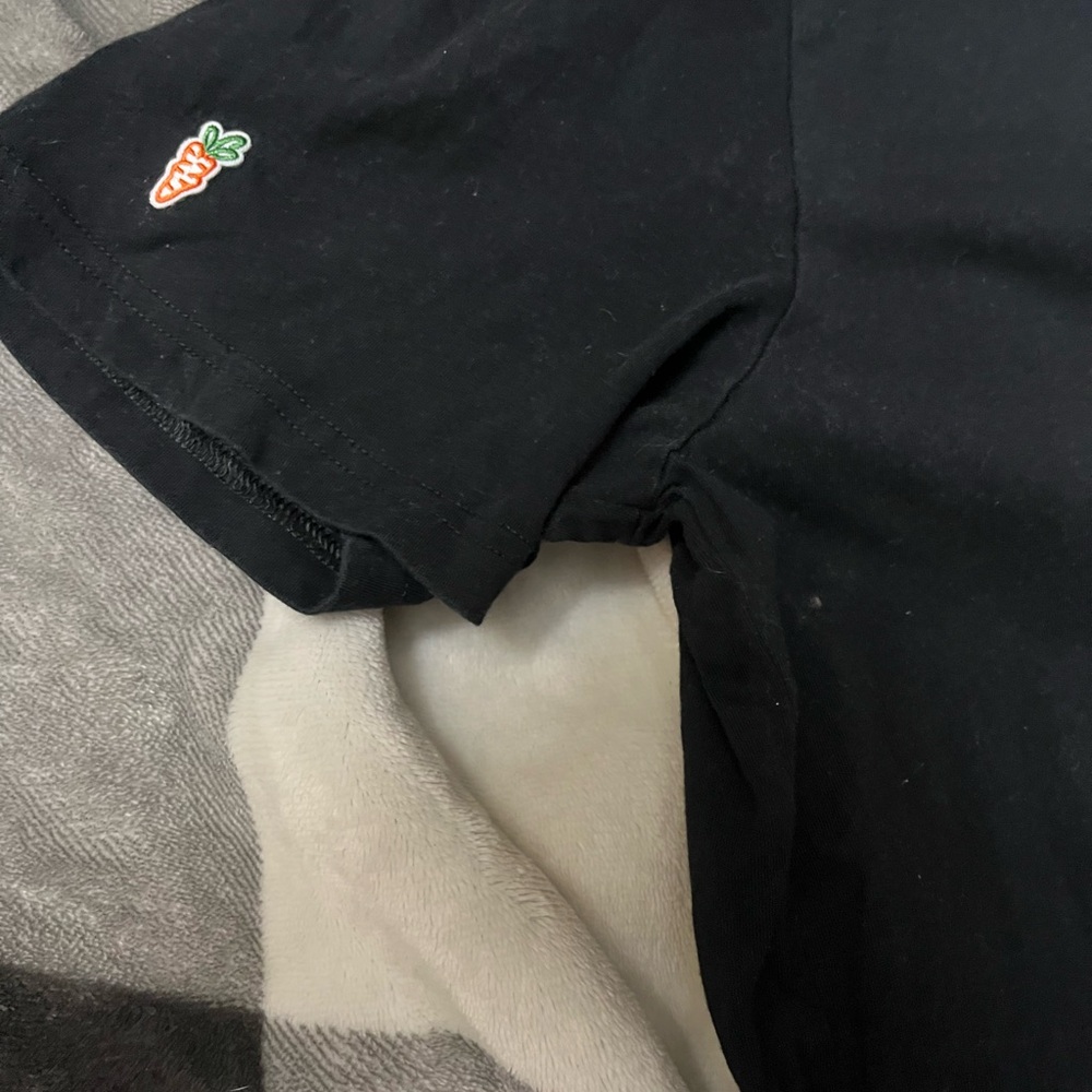 Black T-Shirt with Carrot Embroidery